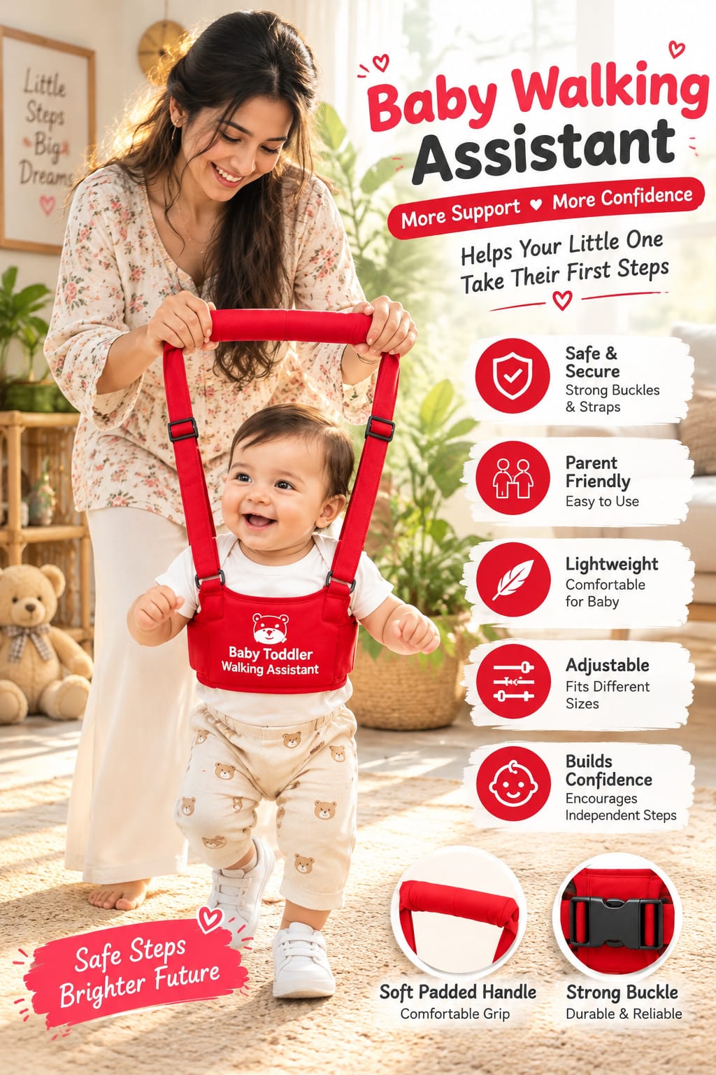 Reone™ Baby Walking Assistant Belt - Adjustable Toddler Harness for Safe First Steps